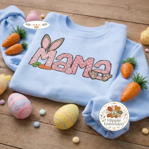Mama Easter Embroidered Sweatshirt, Bunny Ears Mama Top