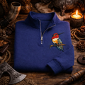 Navajo Bird Embroidered Quarter Zip Sweatshirt, Southwestern Top