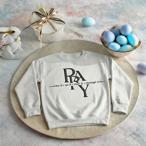 PRAY For It Embroidered Sweatshirt, Christian Faith Top
