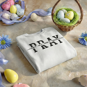 PRAY For It Embroidered Sweatshirt, Christian Faith Top