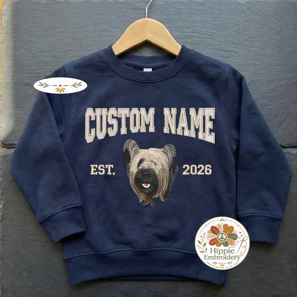 Pet Portrait Embroidered Sweatshirt, Custom Pet Photo Top