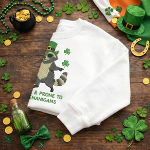 Raccoon Embroidered Sweatshirt, Funny Irish Beer Lover Top
