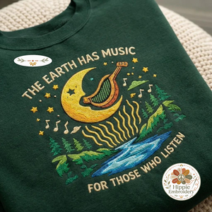 Tiki Surfer Embroidered Sweatshirt, Ukulele Aloha Beach Pullover