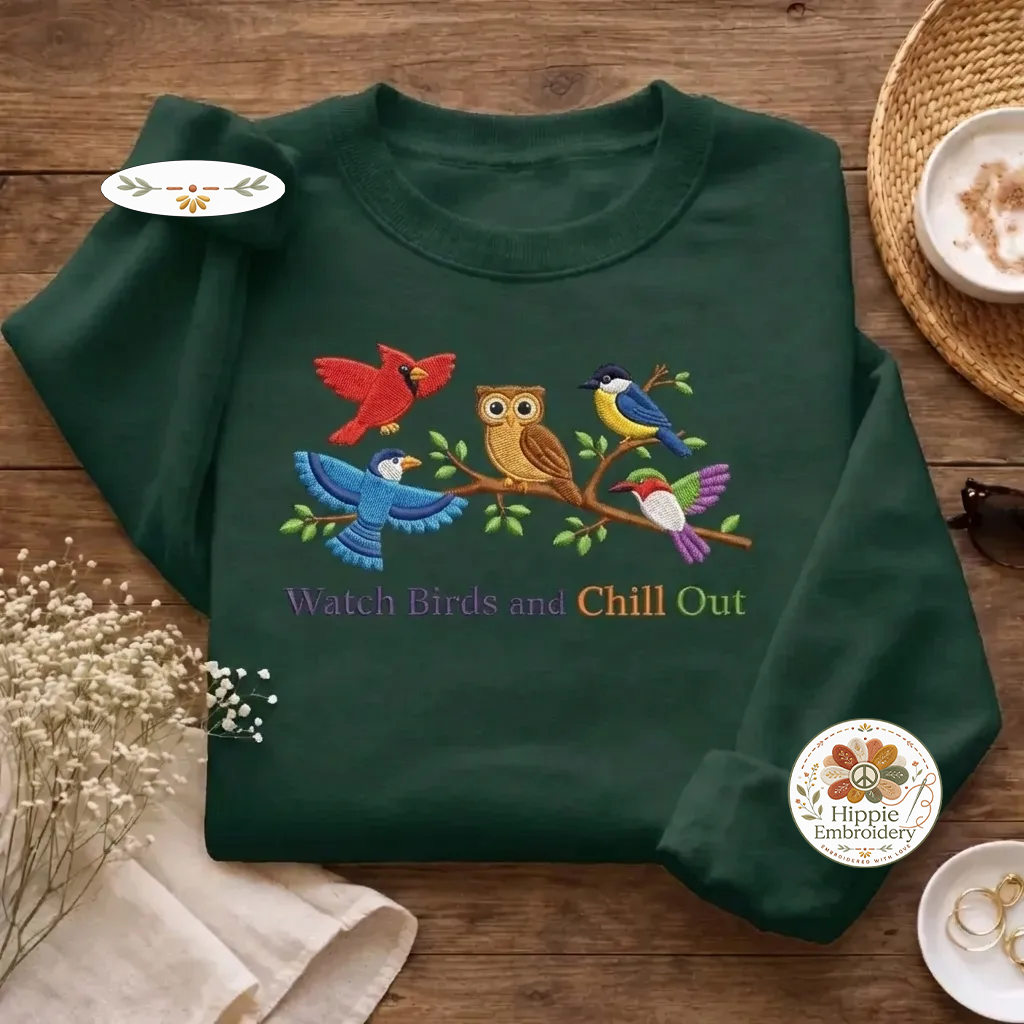 Watch Birds and Chill Out Sweatshirt, Funny Bird Watching Shirt