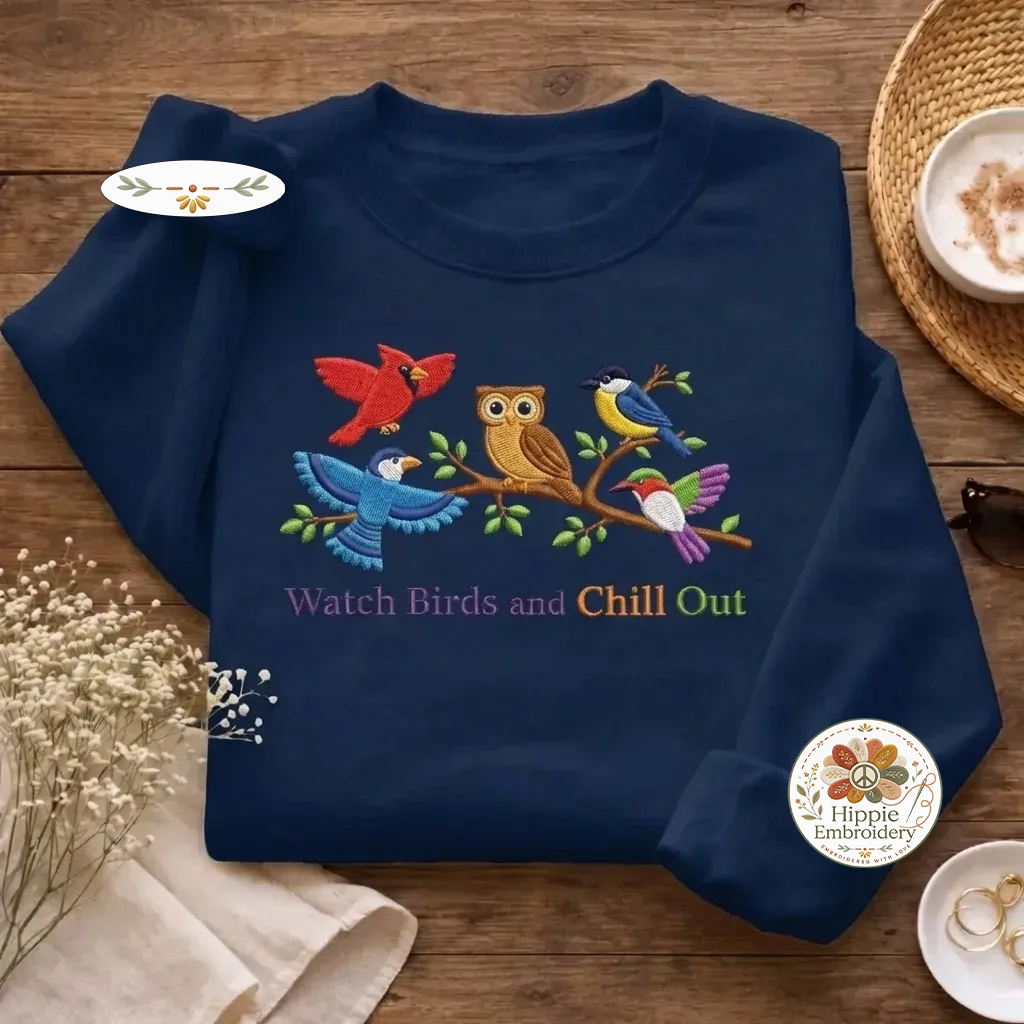 Watch Birds and Chill Out Sweatshirt, Funny Bird Watching Shirt