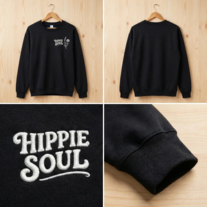 Hippie Soul Embroidered Sweatshirt, Boho Daisy Flower Top